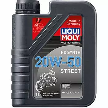 Синтетическое моторное масло 4T для 4-х тактных мотоциклов LIQUI MOLY Motorbike HD Synth Street 20W-50 1л 3816