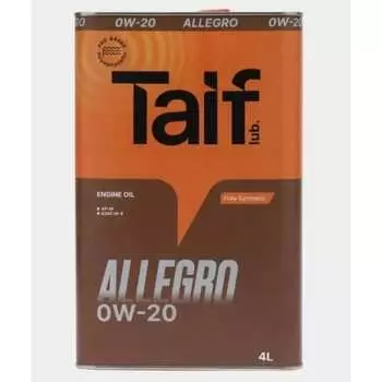 Синтетическое моторное масло TAIF TAIF ALLEGRO 0W-20 211002