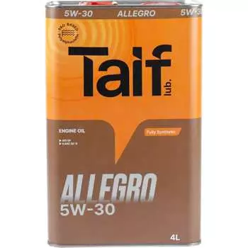 Синтетическое моторное масло TAIF TAIF ALLEGRO 5W-30 211010