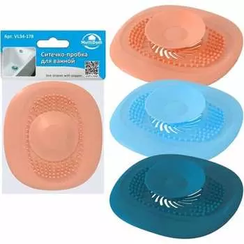Ситечко-пробка для ванной МУЛЬТИДОМ VL34-178