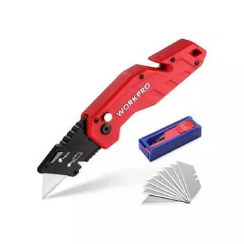 Складной быстросменный нож WORKPRO WP211018