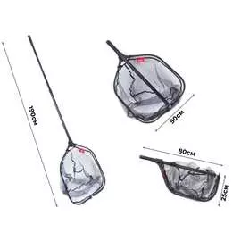 Складной прорезиненный телескопический подсачек Lucky John LJ-7359-190