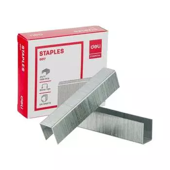 Скобы для степлера DELI е0017 №23/17 оцинкованные, 1000 штук в упаковке 13623 1575519