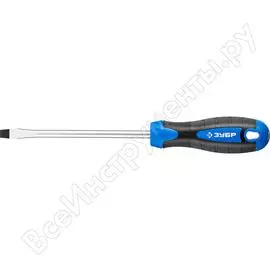 Слесарная отвертка зубр cr-mo сталь 2к рукоятка магнитный наконечник sl8 x 150 мм проф 25231-8