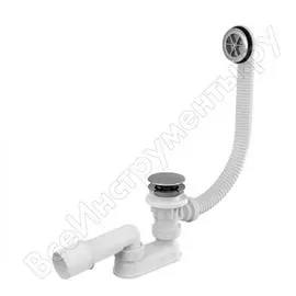 Слив-перелив для ванны alca plast плоский, автоматический клик-клак, с переходной трубкой 10° a505crm 025-1246