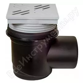 Сливной трап miano dn110 155х155 угловой, пластиковая решетка, регулируемый mpvb-11002