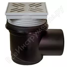 Сливной трап miano dn110 155х155, угловой, решетка из нержавеющей стали, регулируемый mpvb-11004