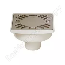 Сливной трап miano dn40 100х100, прямой, решетка из нержавеющей стали mpvs-04002