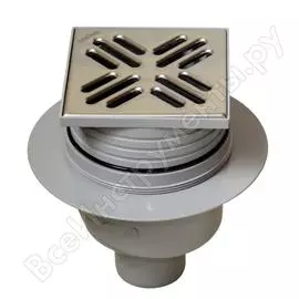 Сливной трап miano dn50 105х105, прямой, решетка из нержавеющей стали mpvs-05002