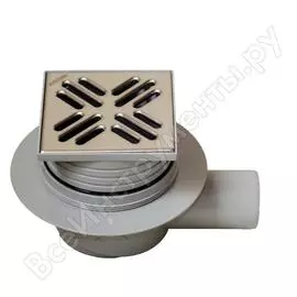 Сливной трап miano dn50 105х105, угловой, решетка из нержавеющей стали mpvb-05002