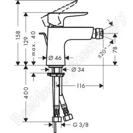 Смеситель для биде Hansgrohe 71720000 Talis E 00000044066