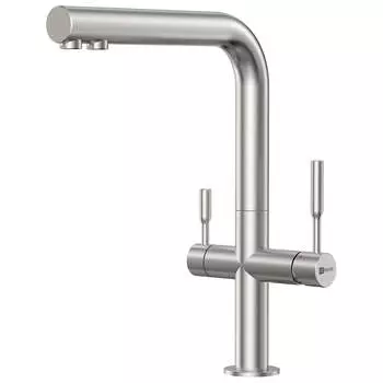 Смеситель для кухни Lemark Эксперт с подключением к фильтру питьевой воды, сталь LM5063S