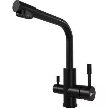 Смеситель для кухни Lemark Эксперт с подключением к фильтру питьевой воды, черный LM5061BL