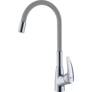 Смеситель для кухни Lemark Линара с гибким изливом, хром/серый LM0415C-Gray