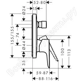 Смеситель для ванны Hansgrohe Talis E 71745000 00000044000