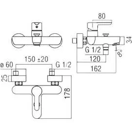 Смеситель для ванны Nobili