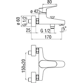 Смеситель для ванны Nobili BLUES BS101110/1CR 00000048116