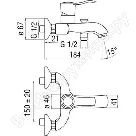 Смеситель для ванны Nobili