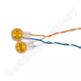 Соединитель проводников для 2-х жил NETLAN "скотчлок" EC-SL-UY2-YL-100