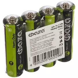 Солевые батарейки ФАZА R6 Heavy Duty Shrink-4 5002296