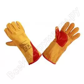 Спилковые перчатки-краги Элит-Профи