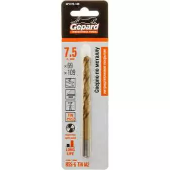 Спиральное сверло по металлу Gepard GP1375-109