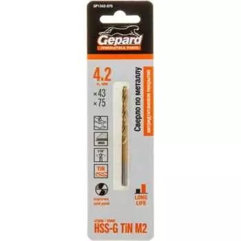 Спиральное сверло по металлу Gepard GP1342-075