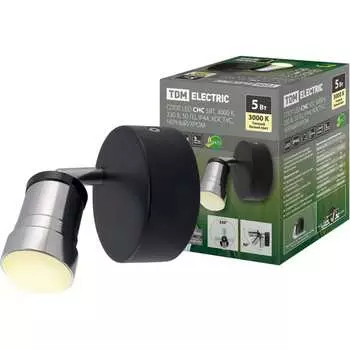 Спот TDM ELECTRIC LED СНС 5Вт, 3000 K, 230 В, 50 Гц, IP44, Костус, черный/хром SQ0358-0228