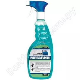 Средство для мытья стекол и зеркал 750мл мега вин, концентрат, распылитель, н 520 604348