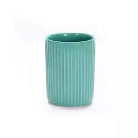 Стакан для зубных щеток аквалиния плиссе бирюзовый, керамика ce1610b-tb