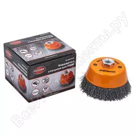 Мягкая чашеобразная стальная кордщетка для ушм AV Steel