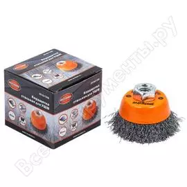 Стальная чашеобразная мягкая кордщетка для ушм 65 мм av steel av-841506