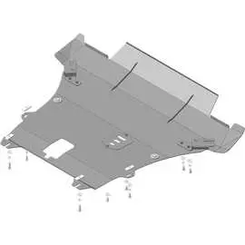 Стальная защита для ПБ, Д, КПП Renault Duster ООО Трио Сервис