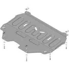 Стальная защита двигатель, КПП, Peugeot 3008 c 2009 г. ООО Трио Сервис