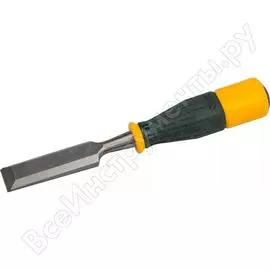 Стамеска, упрочненное полотно, ударопрочная двухкомпонентная ручка, стальной затыльник для ударных работ, 25мм kraftool expert 1815-25_z01