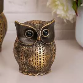 Статуэтка BOGACHO Сова Дотс малая 22685/бронзовый
