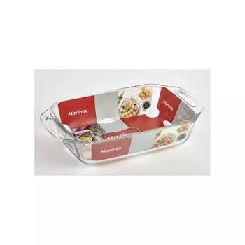 Стеклянная глубокая прямоугольная форма для запекания Marinex