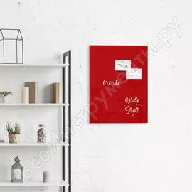 Стеклянная магнитно-маркерная доска markglass ral 3001 450х600 мм, красный mg45603001