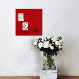 Стеклянная магнитно-маркерная доска markglass ral 3001 350х350 мм, красный mg35353001