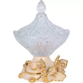 Стеклянная сахарница BOGACHO Орхидея Плазир 52110/кремовый