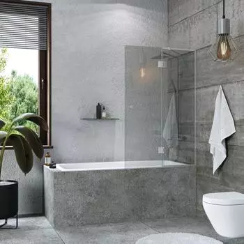 Стеклянная шторка на ванну Mebelvann 1400x900 (450-450) SILVER BEN-402_SL_C