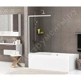 Стекляннная шторка на ванну WasserKraft Main 41S02-80