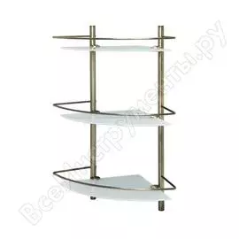 Стеклянная тройная угловая полка WasserKraft K-3533