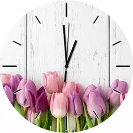 Стеклянные часы ООО Оптион РОЗОВЫЕ ТЮЛЬПАНЫ 81242