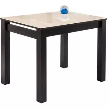 Стеклянный стол Woodville Раймунд венге, бежевый 462103