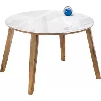 Стеклянный стол Woodville Семвэлл дуб монтана, белый 462080