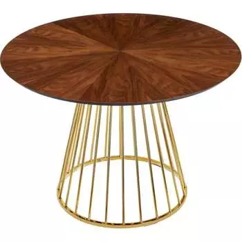 Стол BRADEX liverpool диаметр 110 см, шпон, орех лучевой, с золотистыми ножками RF 0518