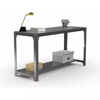 Стол металлический ООО Металекс серия KIT 750х1200х600 + перфопанель с комплектом аксессуаров, серый, рост 201333