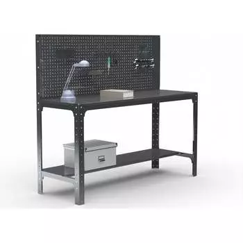 Стол металлический ООО Металекс серия KIT 750х1500х600 две полки, серый, рост 201378