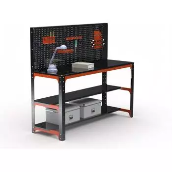 Стол металлический ООО Металекс серия KIT 750x1200x600 + перфопанель с комплектом аксессуаров), О, рост Ч , рост 201231